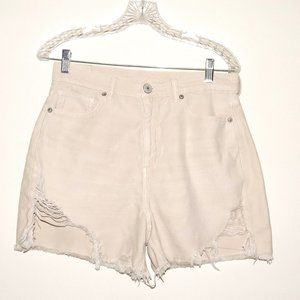 American Eagle Outfitters cut off light tan shorts, size 10